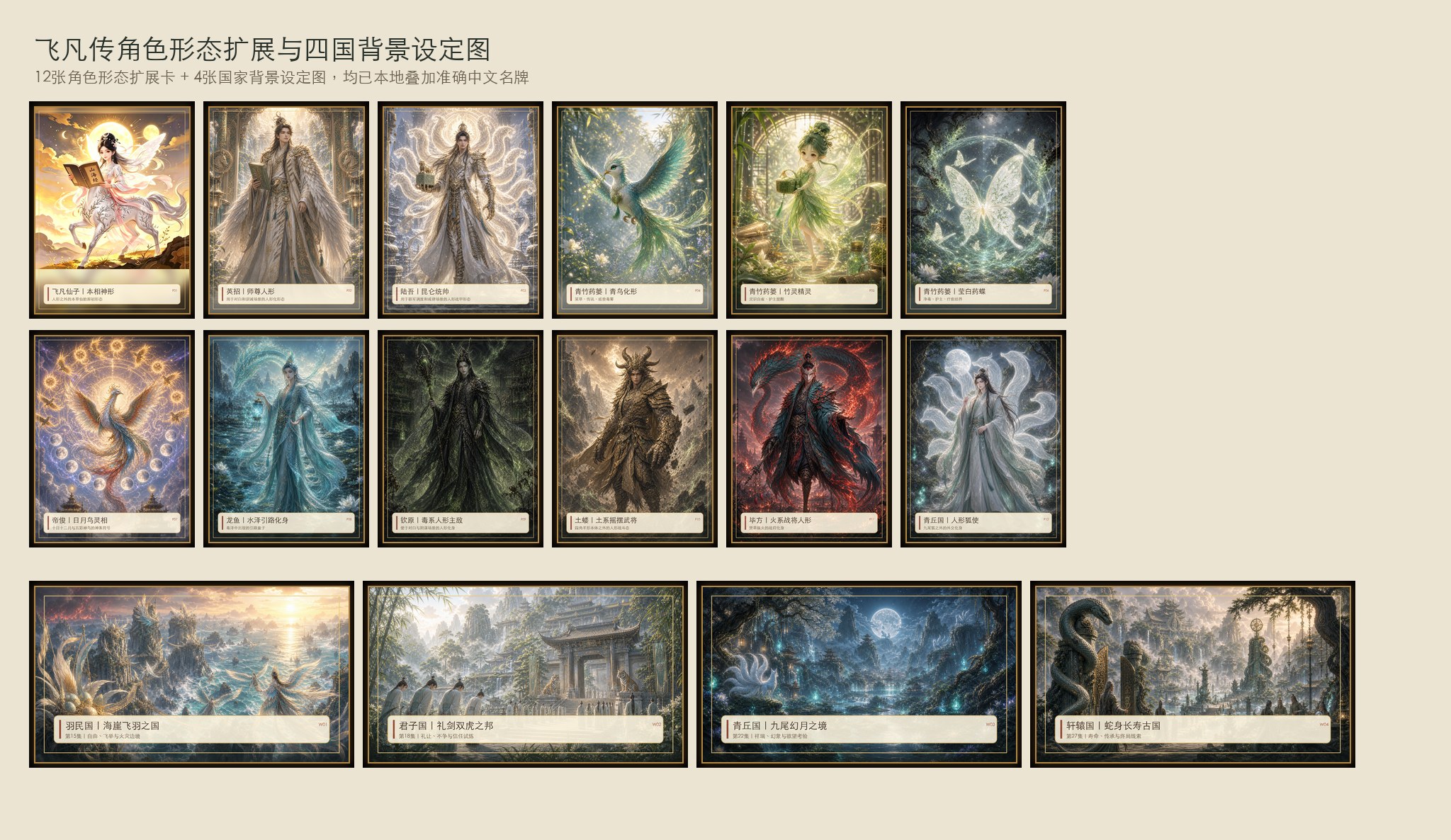 飞凡传角色形态扩展与四国背景设定图总览